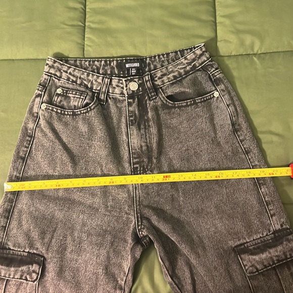 Misguided Black Women High Rise Flap Pockets  Cargo Jogger Jeans - Picture 8 of 9